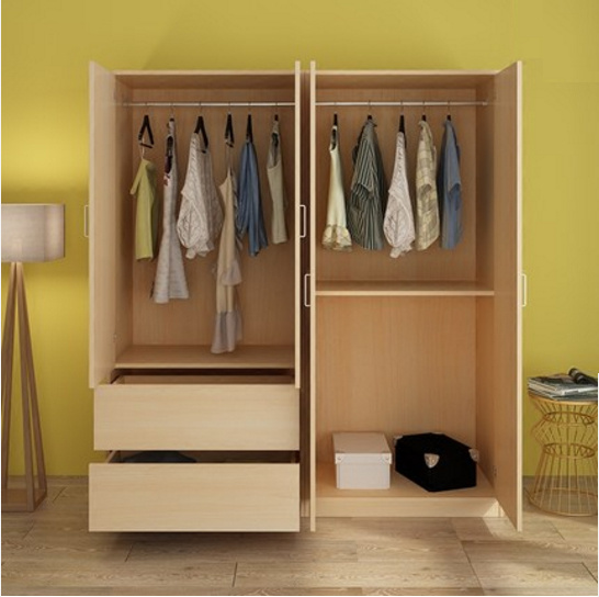 Modern Customizable 4 Door 2 Drawer Wardrobe