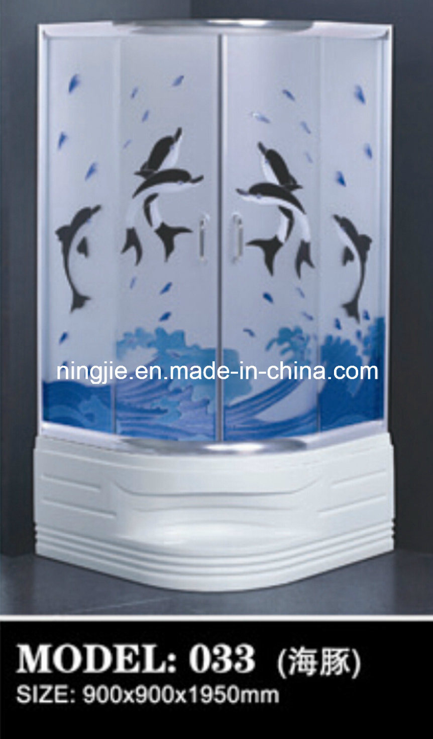 2015 Pretty Hotel Bathroom Temper Art Glass Shower Door (033)