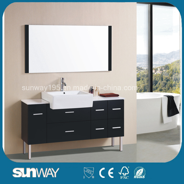 2015 Hot Design Wooden Bathroom Cabinet with Mirror