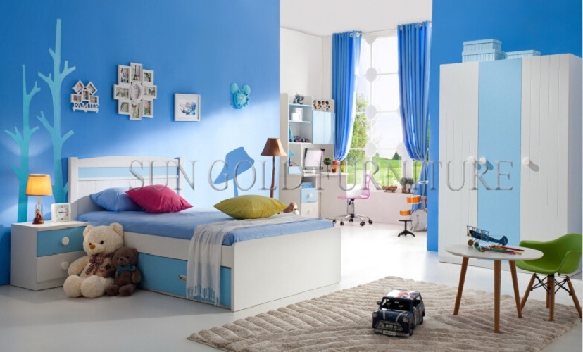 Modern Home Used Children Single Wooden Storage Bed (SZ-BF806)