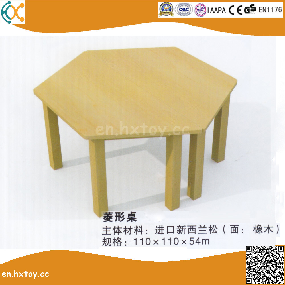 Kindergarten Wooden Hexagon Table for Children