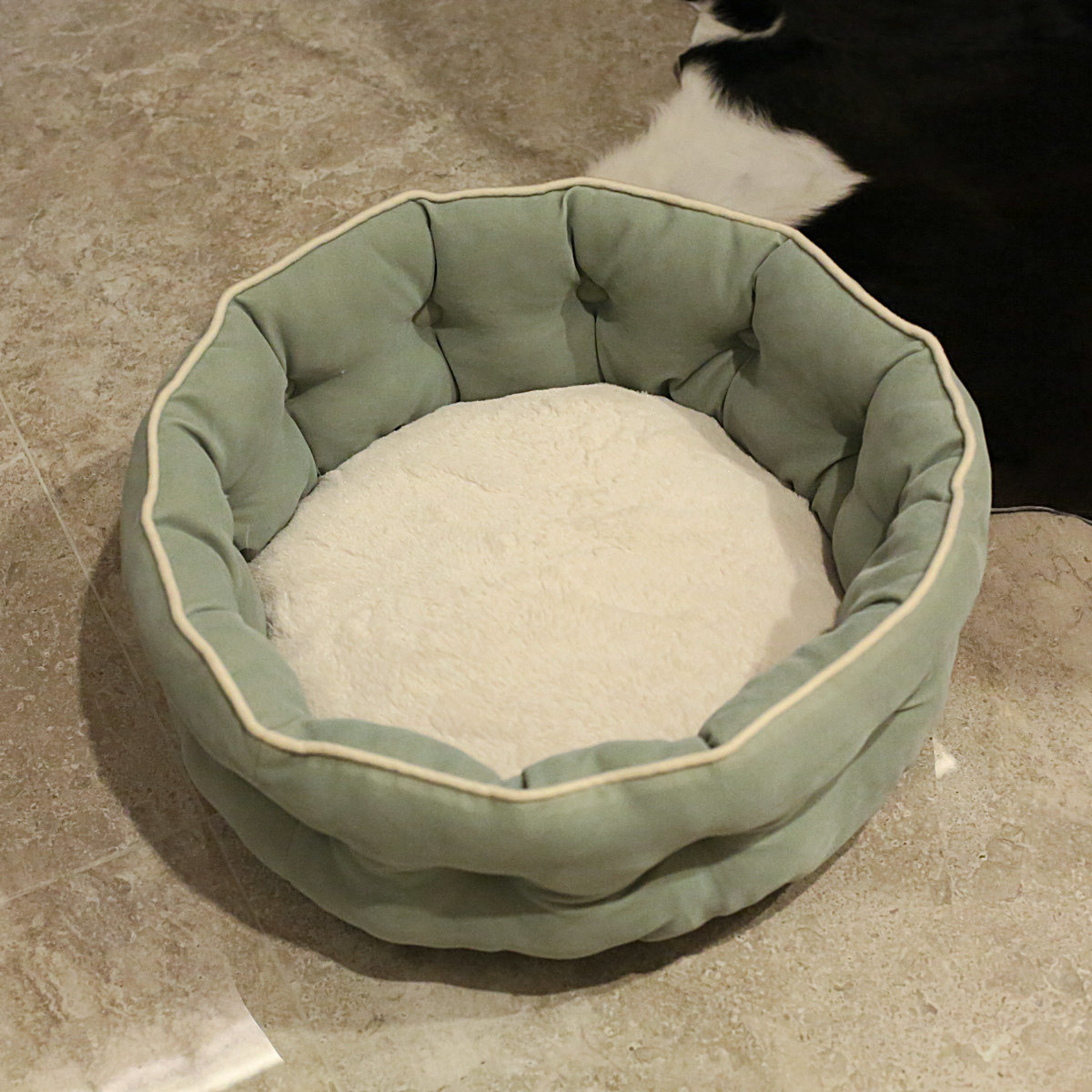 Pet Products Green Round Warm Soft Pet Bed