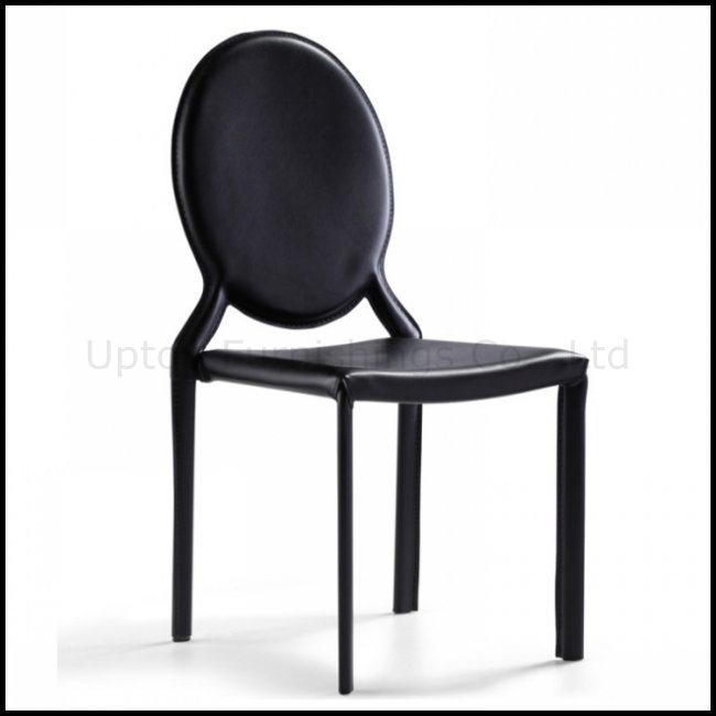 Louis Round Back Black Leather Dining Chair (SP-LC221)