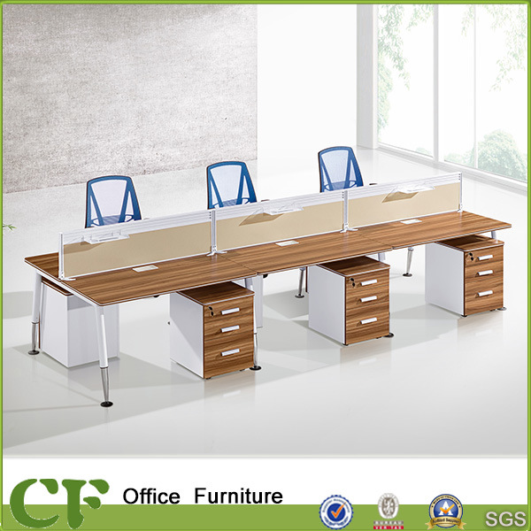 6 Person Straight Office Partition Workstation Modern Staff Table