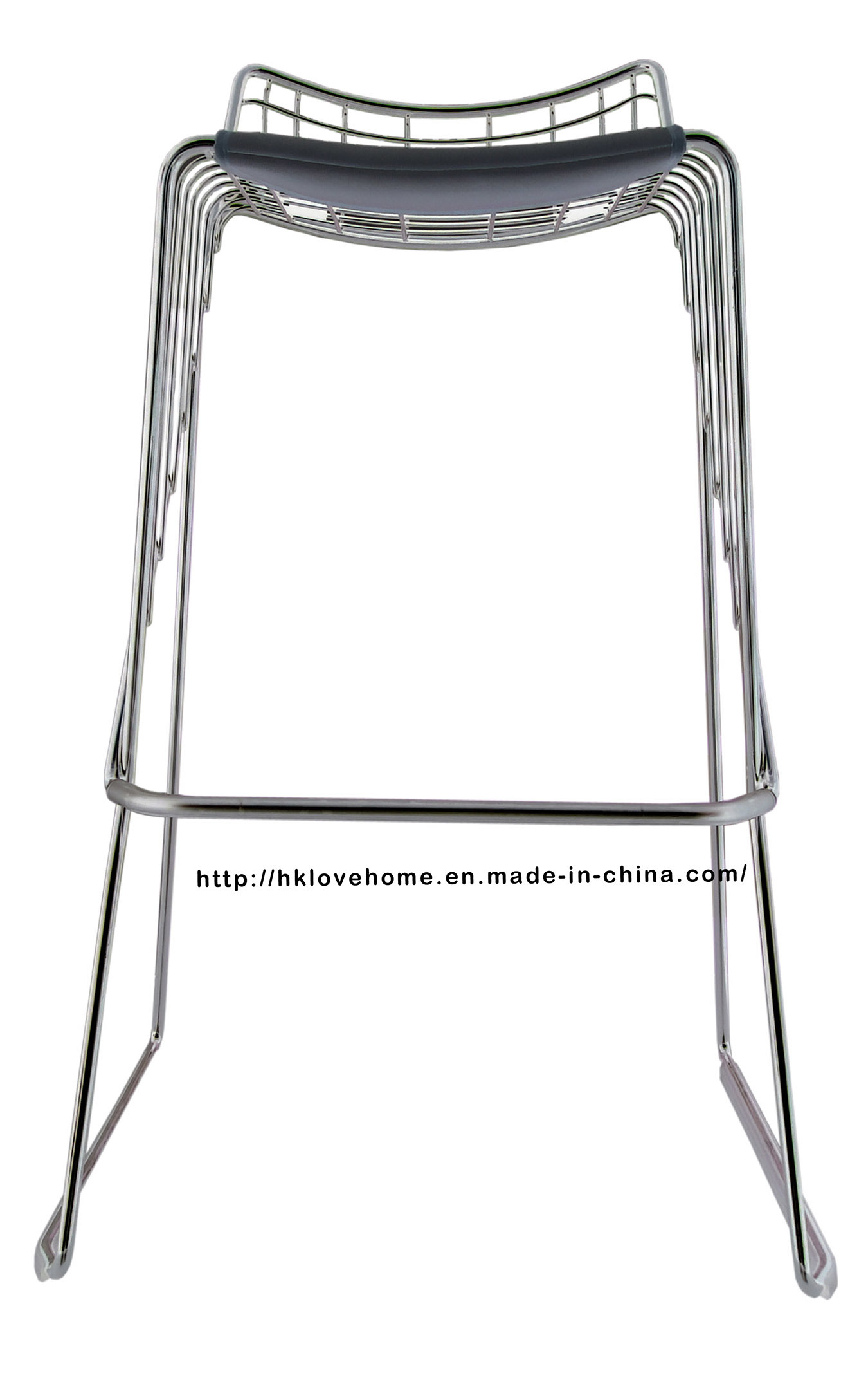 Modern Dining Restaurant Stackable Strings Metal Wire Bar Chair