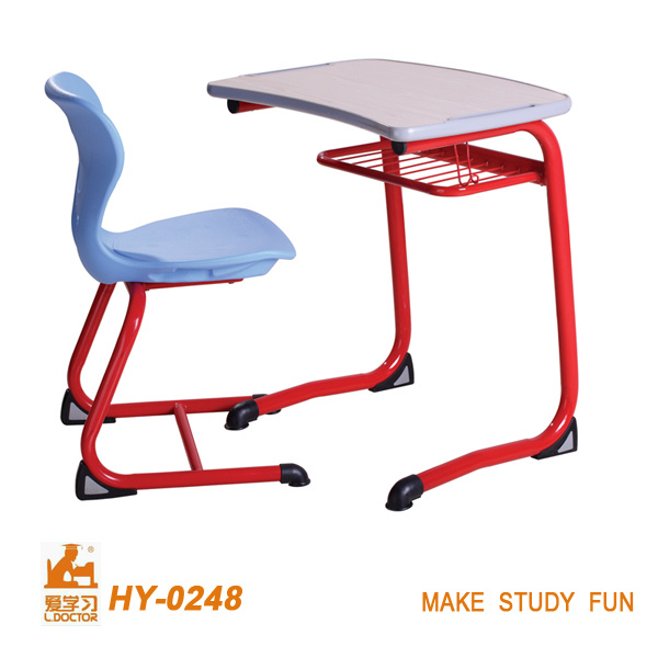 MDF Table and Metal Round Chair for High School