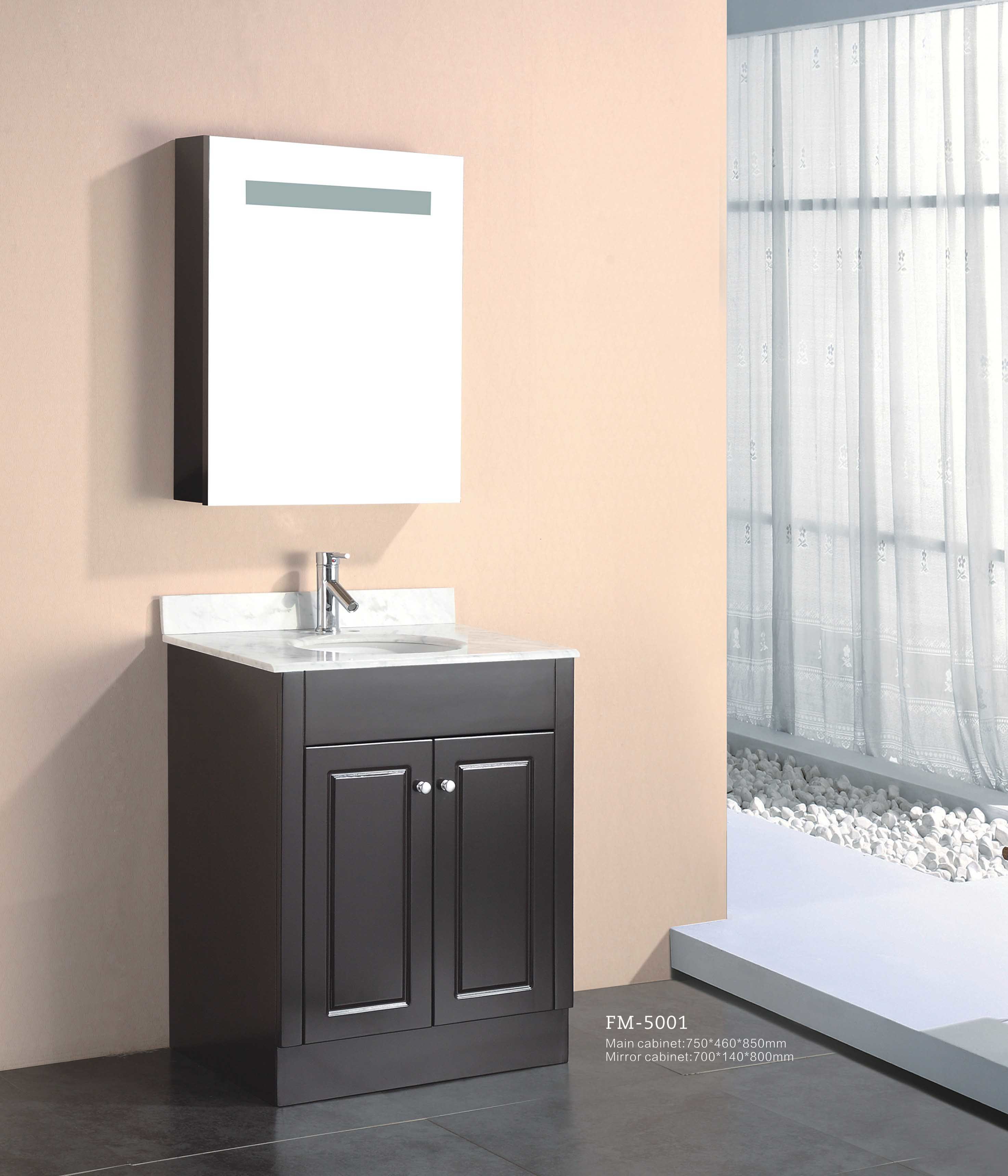 Hot Sale Solid Wood Bathroom Furniture with Mirror Cabinet