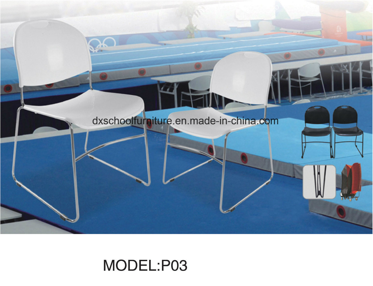 Hot Sale Stackable Plastic Steel Chair with White Color