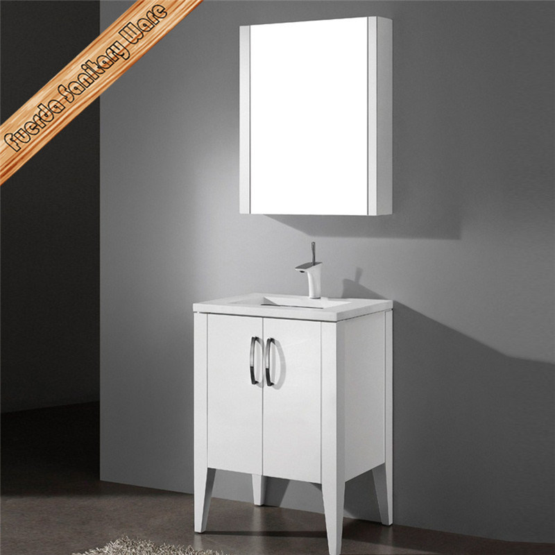 Fed-1146 Small Size Sigle Sink Stone Top Carb Wooden Modern Bathroom Cabinets