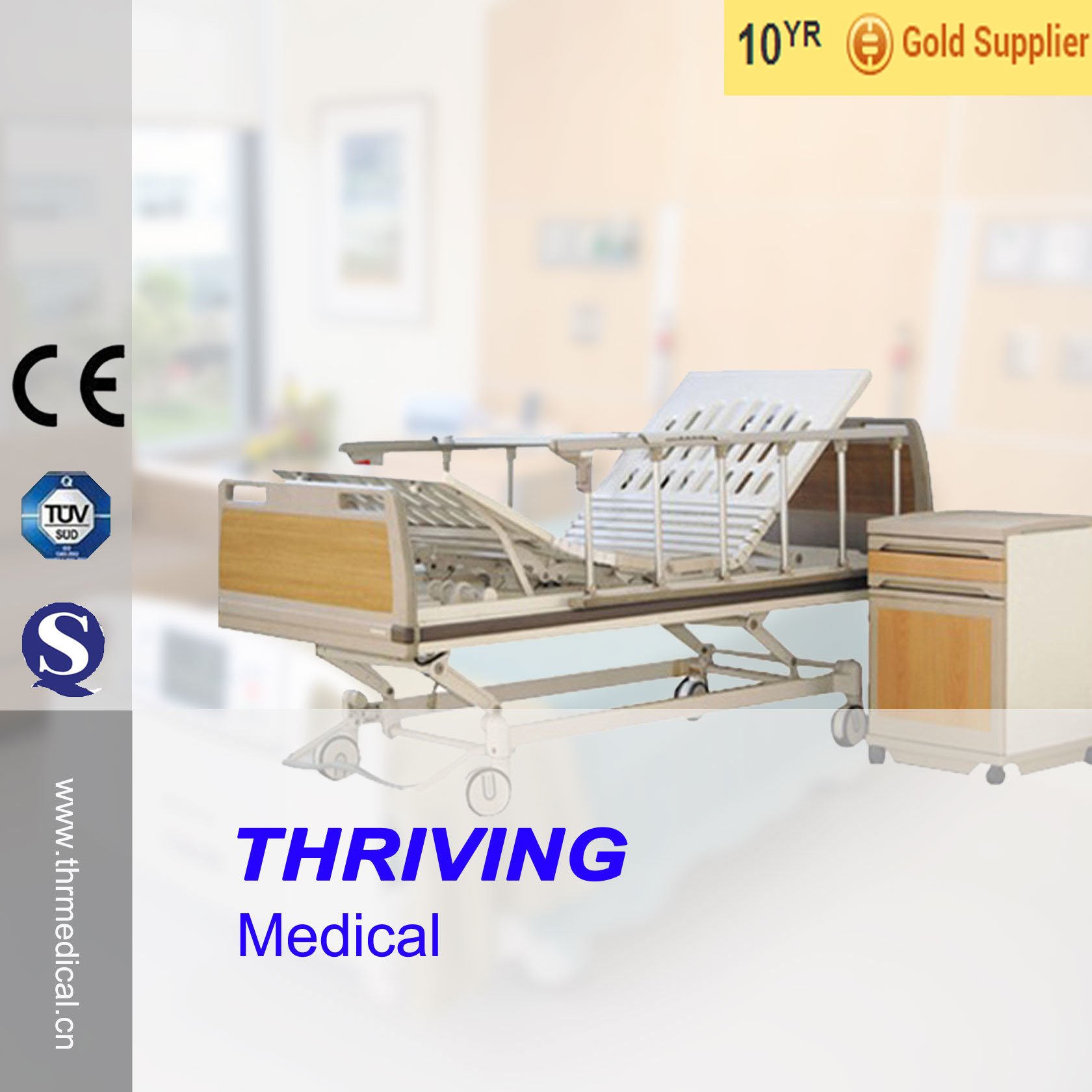 Thr-Ebh305 Hospital 3 Function Electric Bed with Wheel