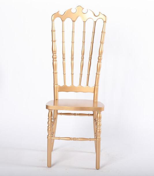 Solid Wood High Back Rose Gold Napoleon Chair for Wedding and Event