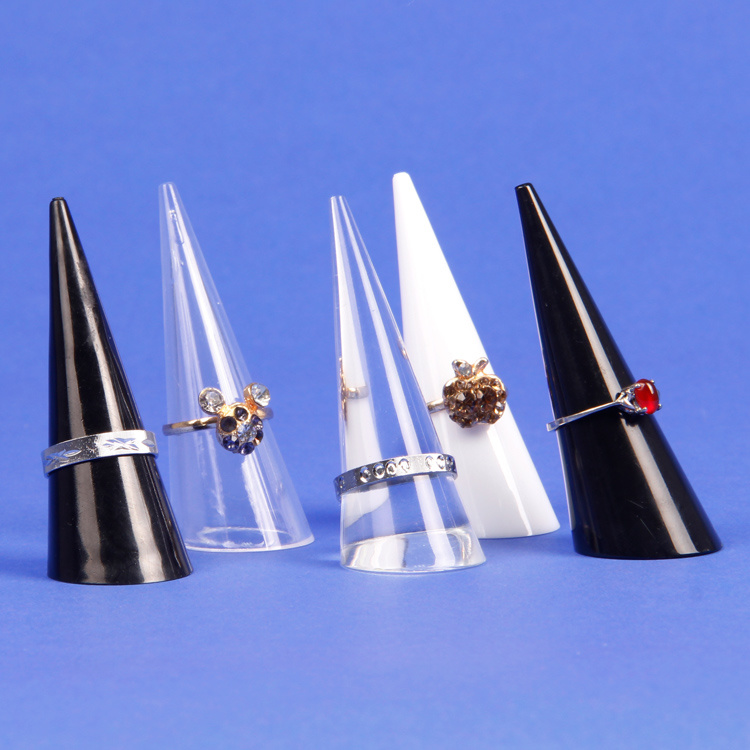 Plastic Finger Cone Shape Ring Stand Jewelry Display Holder