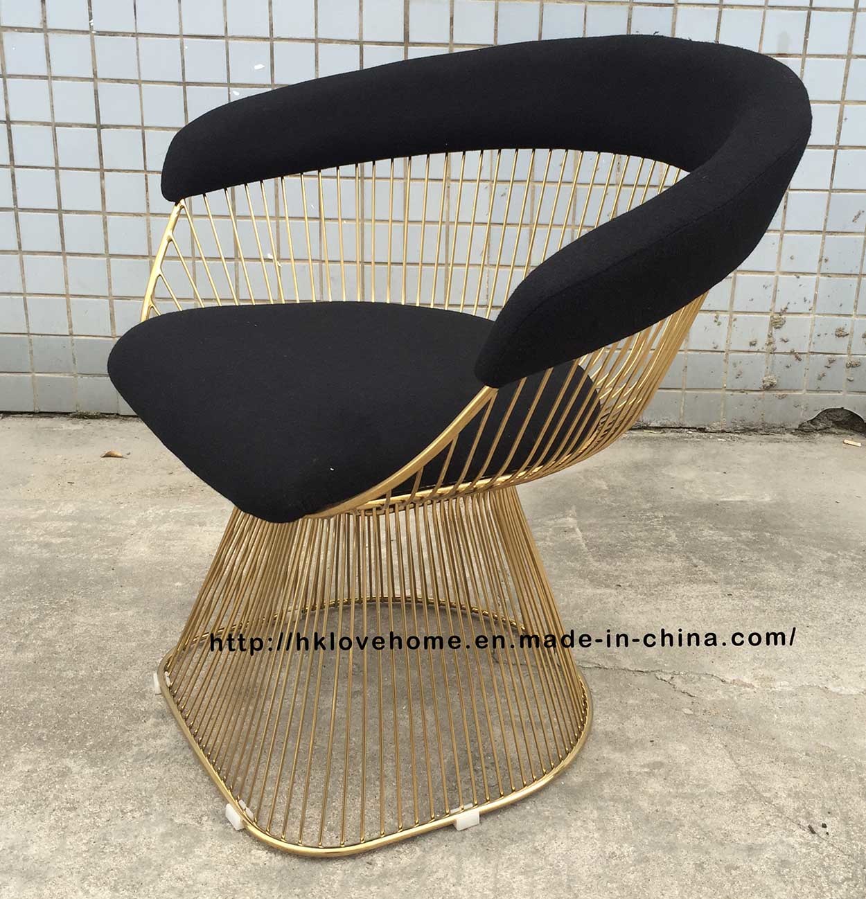 Metal Furniture Leisure Restaurant Cushion Outdoor Steel Wire Chair