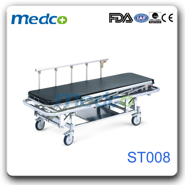 Adjustable Stainless Steel Stretcher Hospital Emergency Patient Trolley with Three Functions