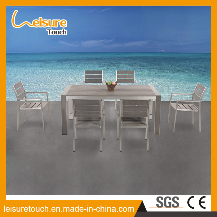 High Quality Aluminum Polywood Fabrication Modern Dining Table and Chair Outdoor Garden Patio Swimming Pool Furniture