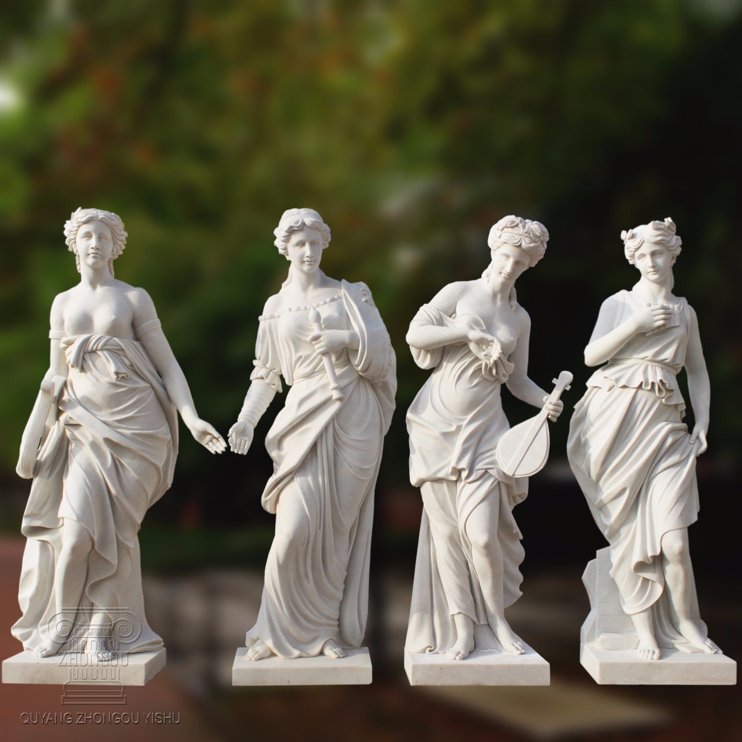 Marble Statue Sculpture of Four Musicians T-6243