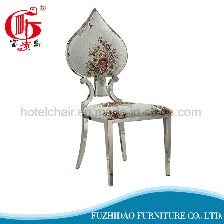 Comfortable Fabric Heart Shaped Stainless Steel Chair for Dining