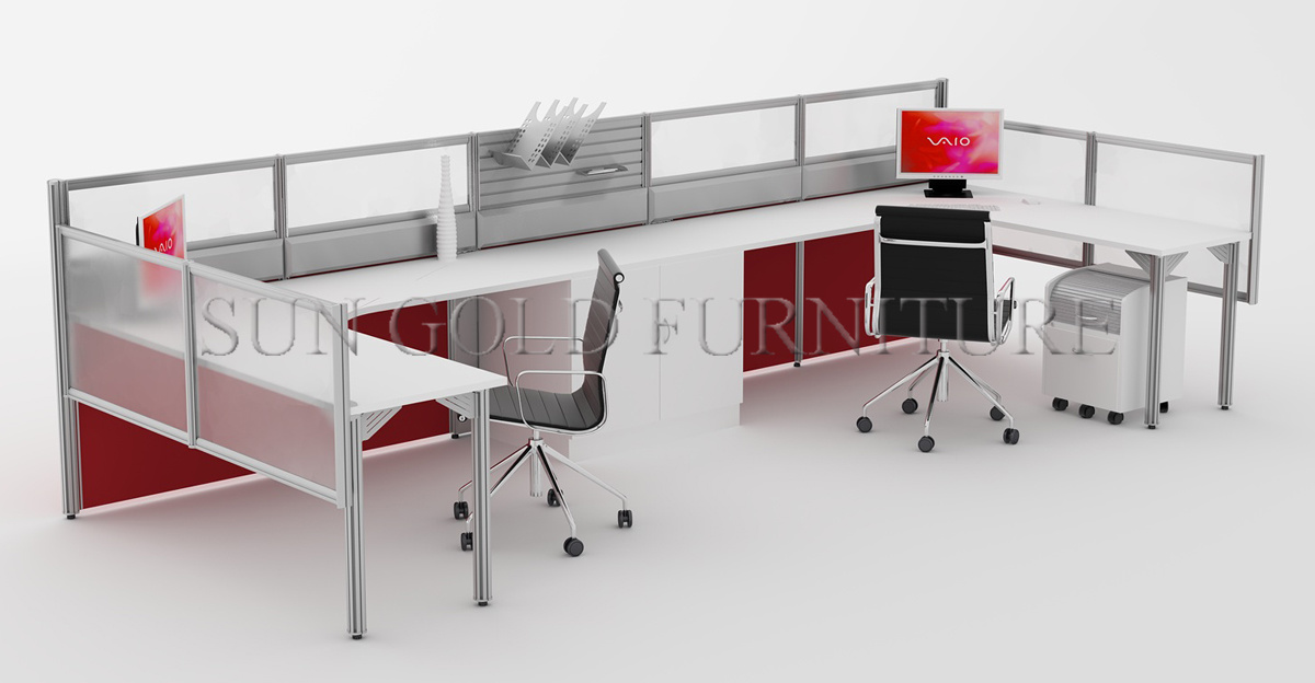 Latest Modern Workstation Table Office Furniture with Glass Partition (SZ-WS656)