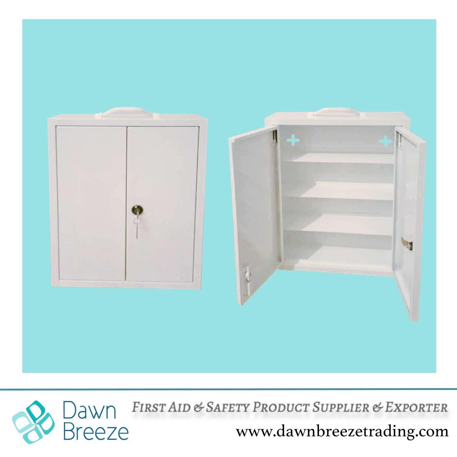 Two Door Lockable Metal Medical Cabinet, Wall Mountable