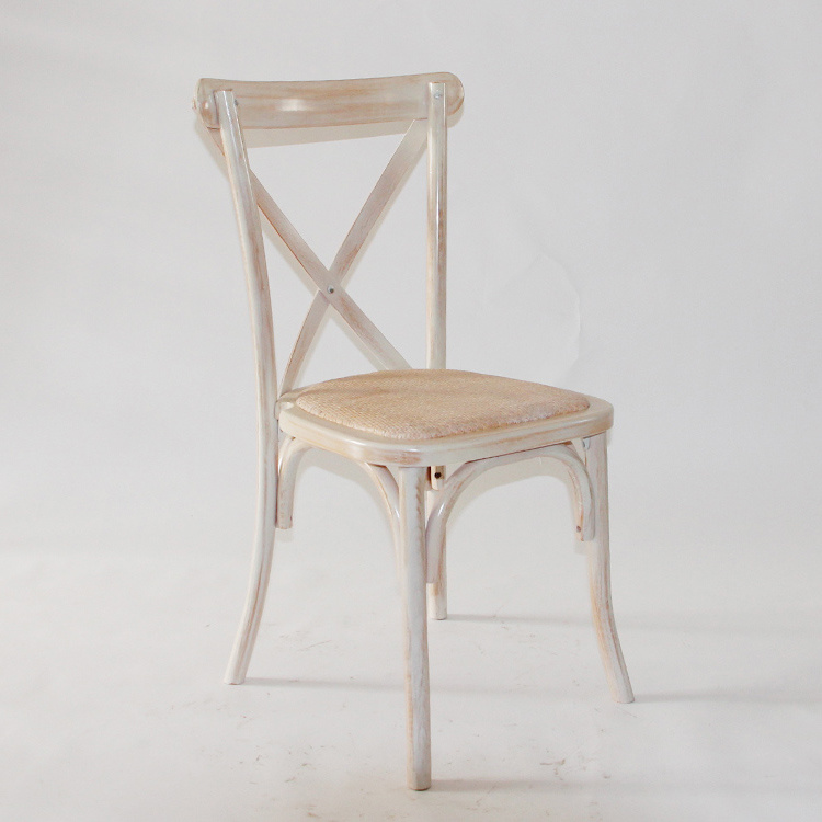 Limewash Rattan Seat Crossback Chair