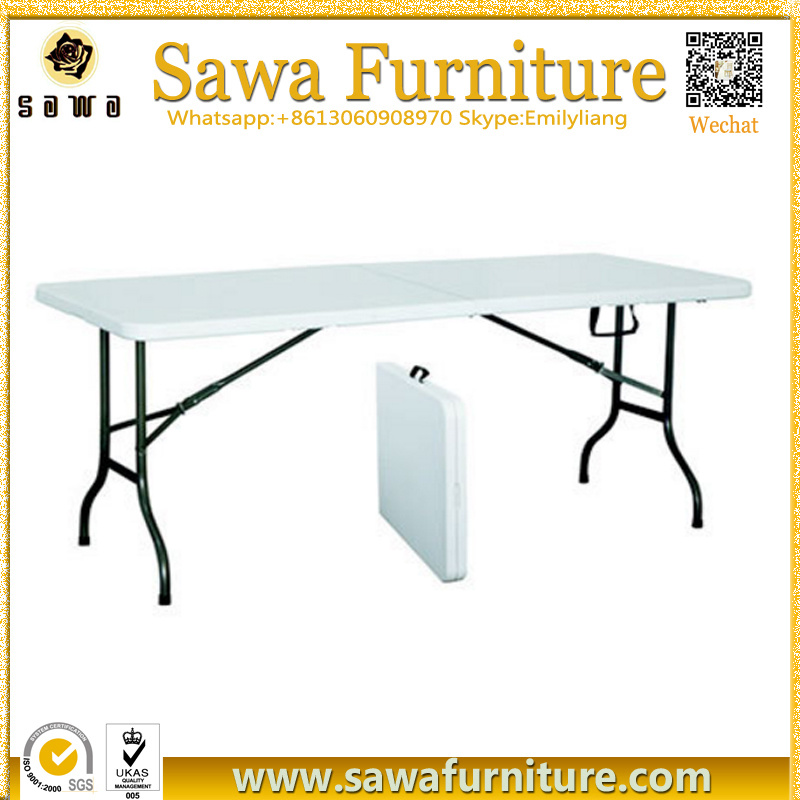 White Plastic Rectangular Outdoor Folding Table