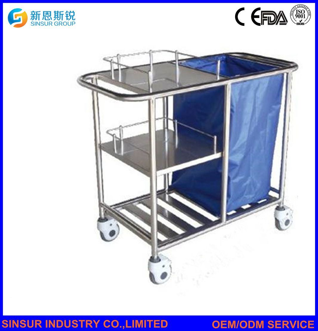 Hospital Furniture Medical Use Multi-Purpose Stainless-Steel Nursing Cart/Trolley