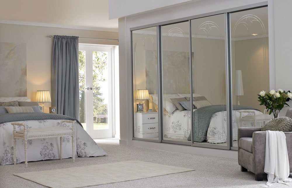 Mirrored Glass Bedroom Wall Wardrobe Design Cheap Wardrobe China