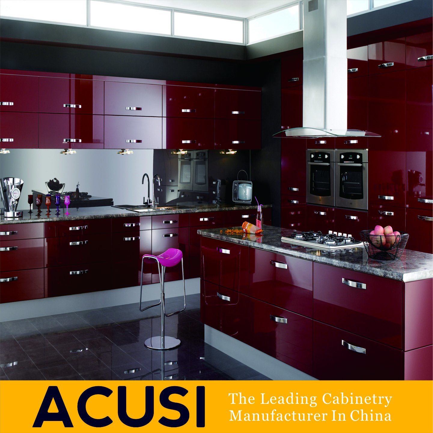 Wholesale Modern High Glossy Island Style Lacquer Kitchen Cabinets Kitchen Furniture Home Furniture (ACS2-L64)