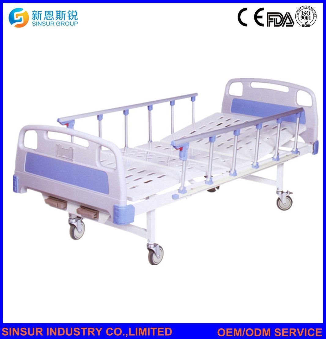 Hot Sale Hospital Furniture Manual Double Function Adjustable Medical Bed