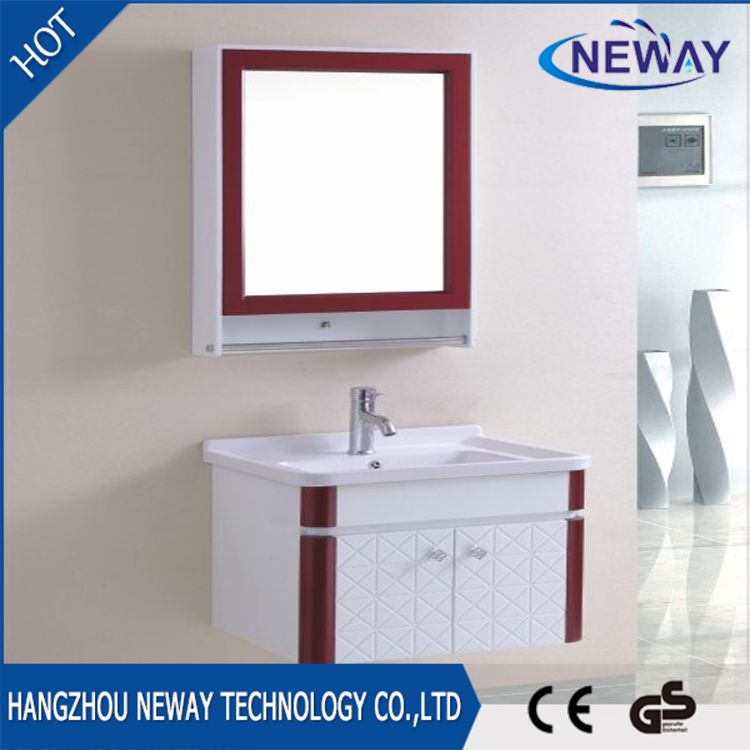 Factory Wall Mounted Bathroom Plastic Vanity Cabinet with Mirror