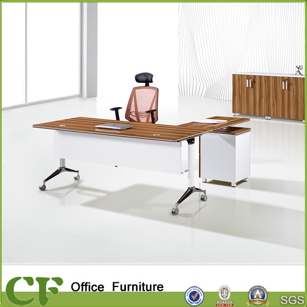 Folding Modern Office Desk with Fixed Pedestal