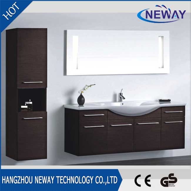 Simple Design Wall Melamine Hotel Bathroom Vanity with Side Cabinet