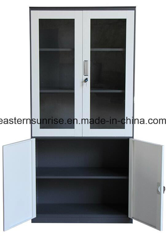 Fashion Style 4 Door Half Glass Metal Steel Iron Filing Cupboard/Cabinet