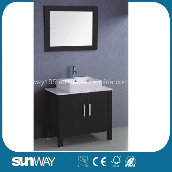 Hot Sale American Style Floor Mounted Solid Wood Bathroom Furniture