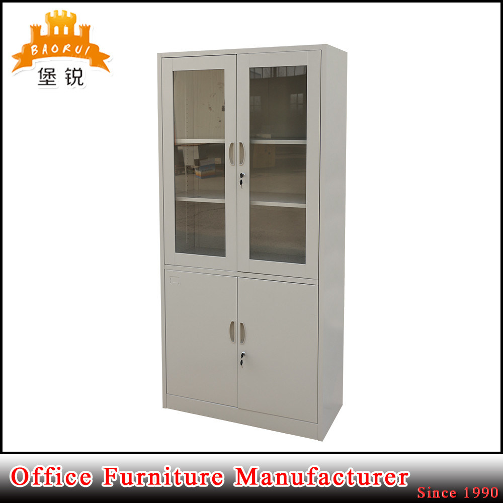 Glass Door Filing Cabinet Metal Book Cabinet with 4 Door