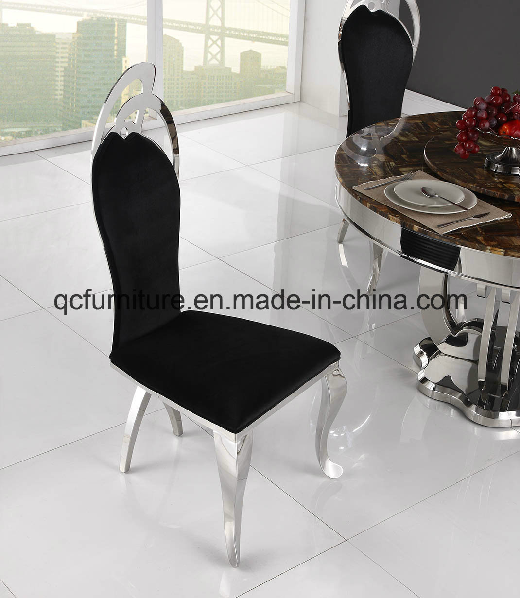 Black Fabric Hotel Chair Modern