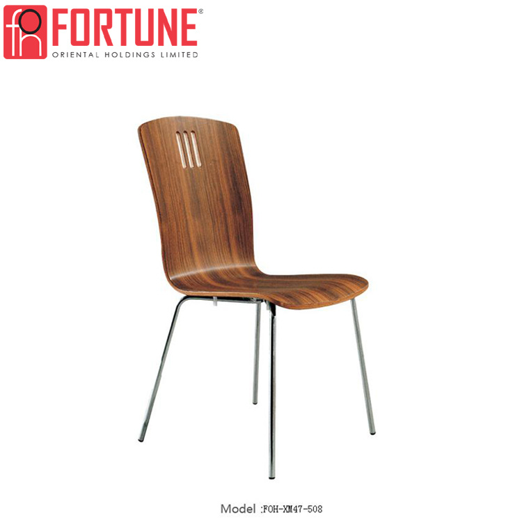 Top-Selling Modern Wood Cheap Restaurant Chairs with Stainless Legs (FOH-XM47-508)