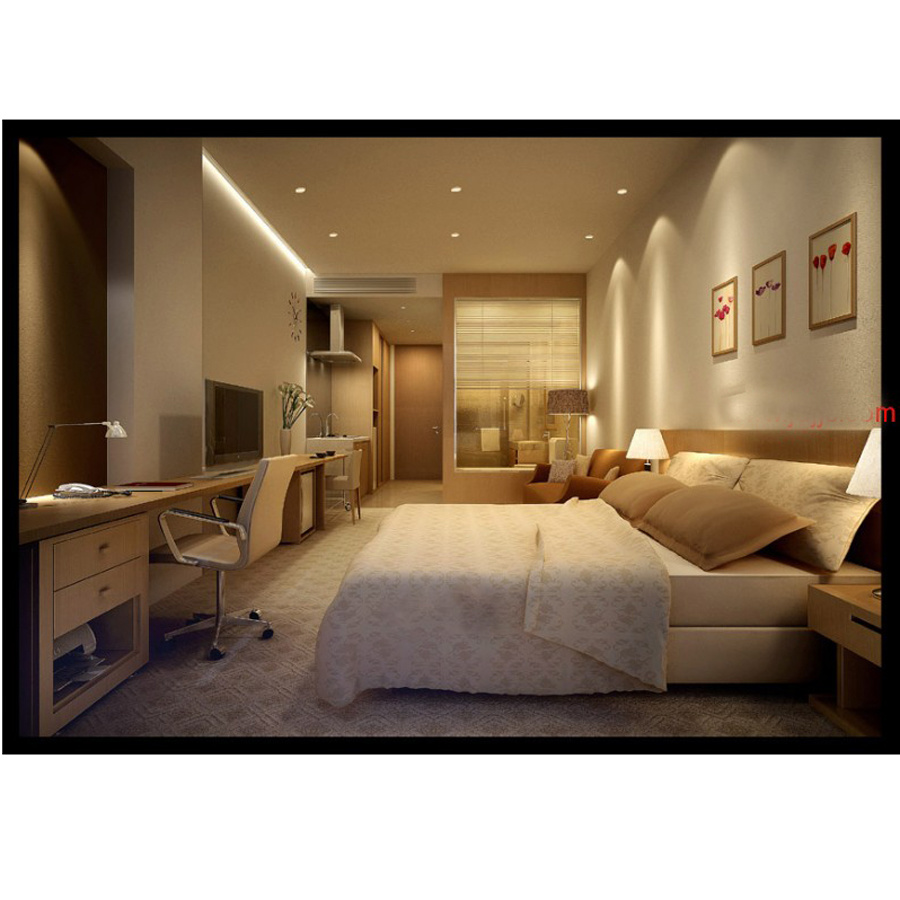 Australian Style Plywood Hotel Room Double Beds with Chair