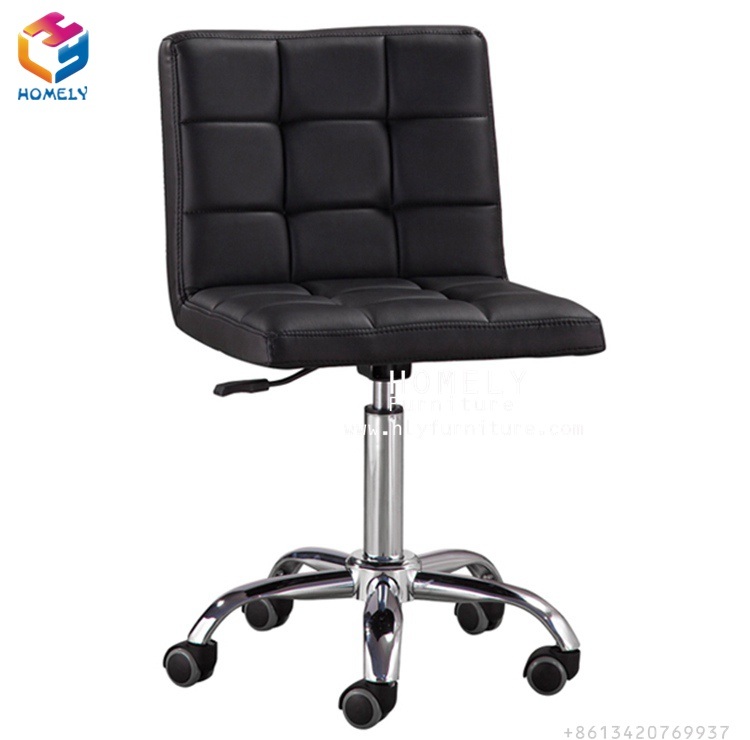 Hly Black Technician Stool for Nail Salon Medical Office Chair