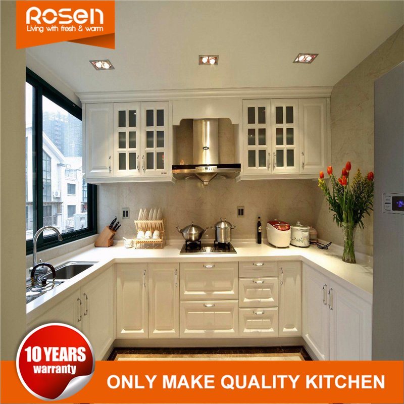 Hangzhou Factory American Style White Wood Kitchen Furniture