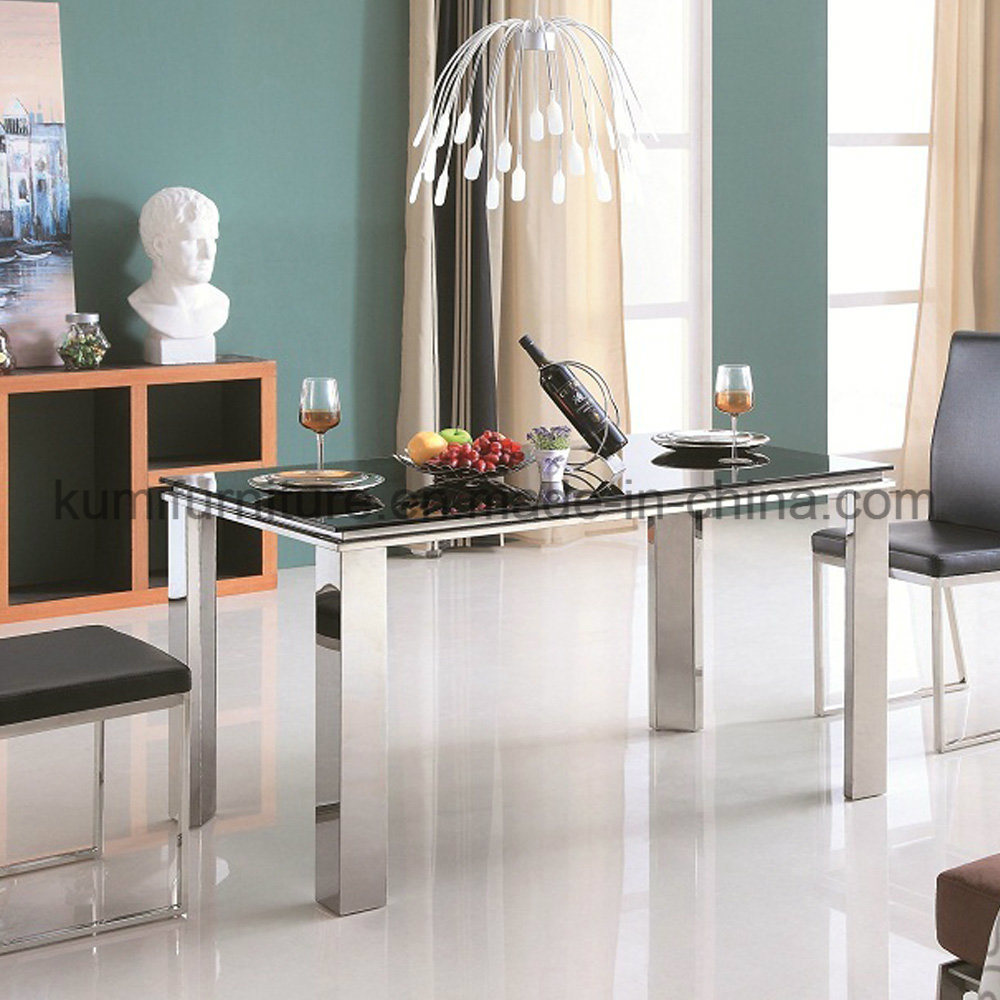 Glass Top Simple Design Dining Table