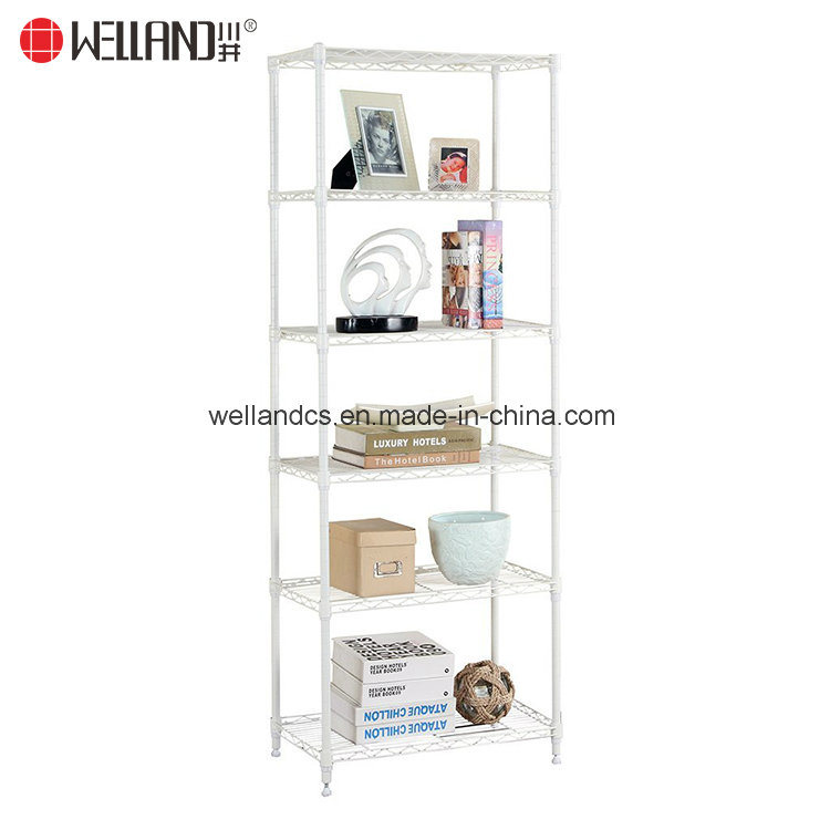 Wholesale White Powder Coated 6 Shelf Adjustable Steel Home Storage Wire Rack Shelving