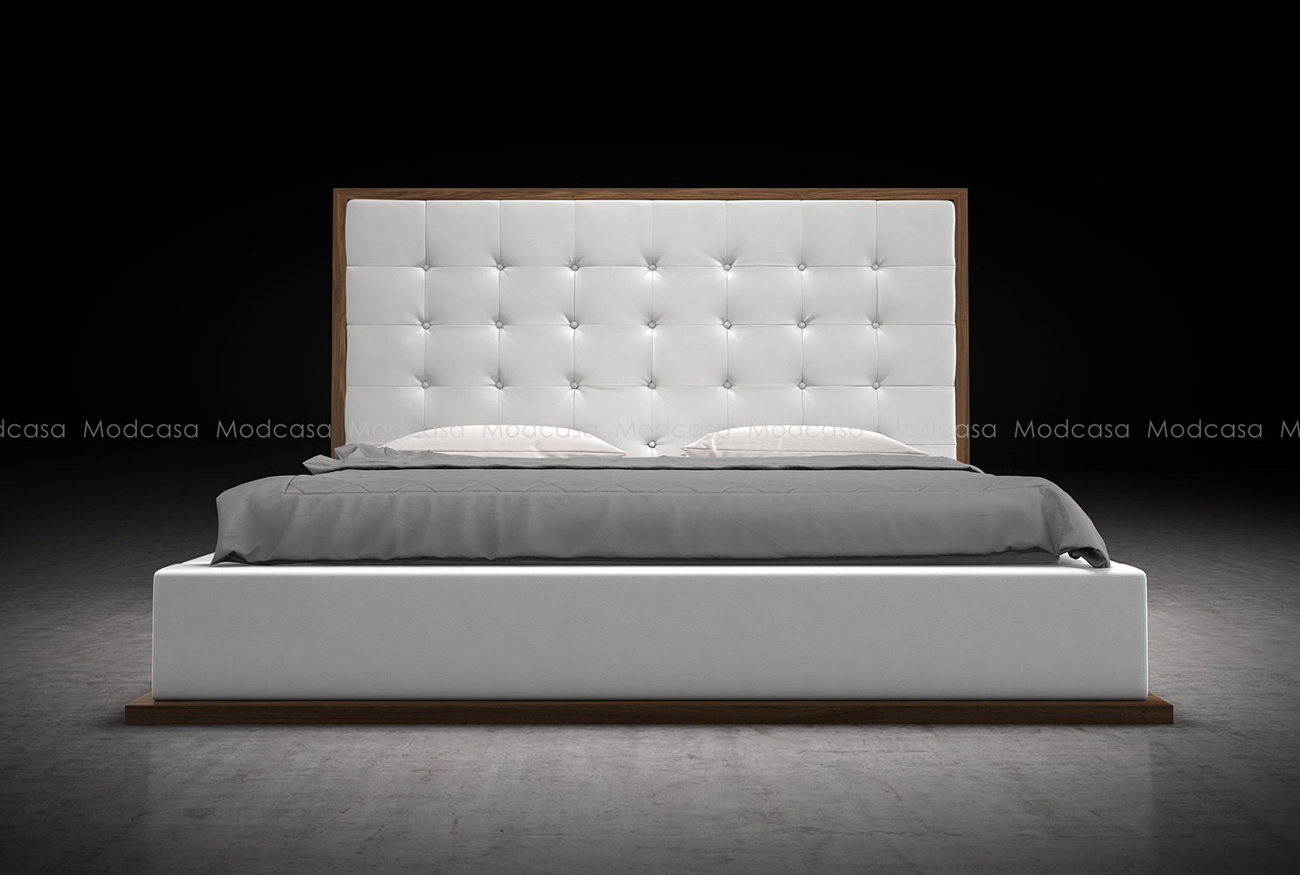 Manhattan Modern Upholstery & Wooden King Bed