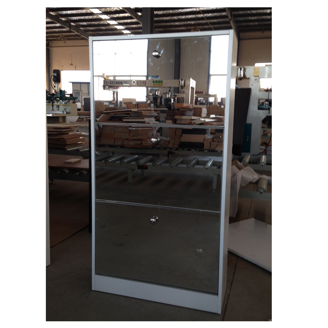 New Product Cabinet Design Wooden Shoe Cabinet with Mirror