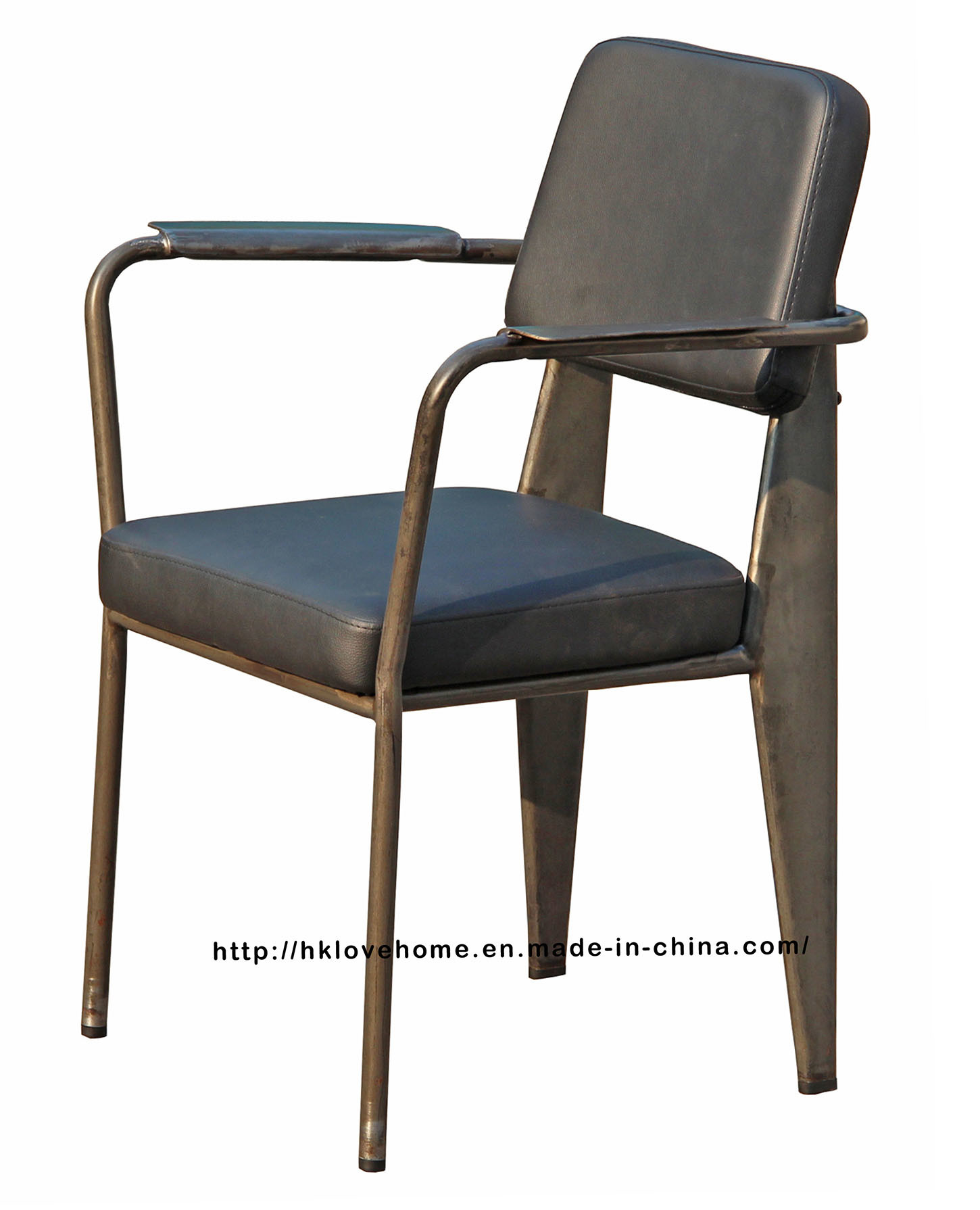 Metal Dining Restaurant Coffee Wooden Standard Upholstered Arm Chair