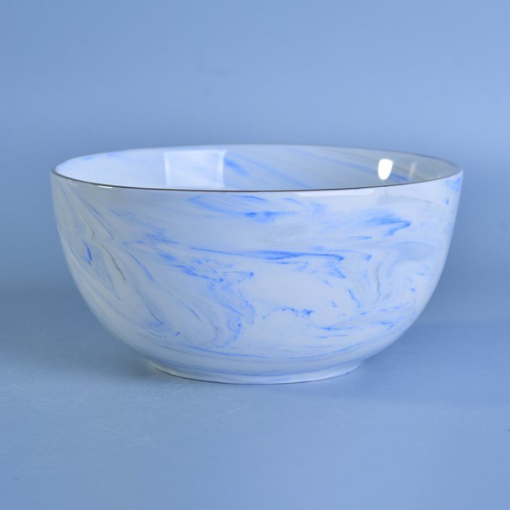 Popular Decor Bowl Shape Marbling Ceramic Candle Holders