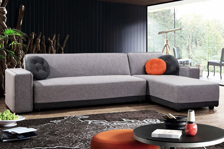 Sectional Fabric Corner Sofa Bed for Living Room