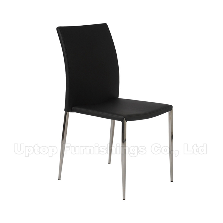 Guangdong Contract Restaurant Furniture Black Leather Metal Dining Chair (SP-LC224)