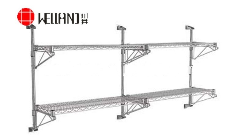 NSF Chrome Metal Wall Mounted Wire Shelving