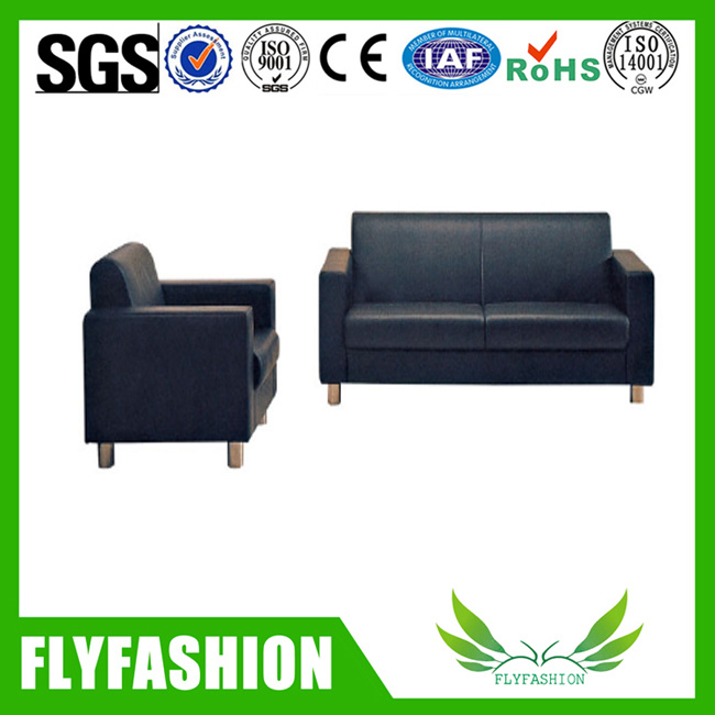 Black Leather Office Furniture Sofa Set (OF-10)